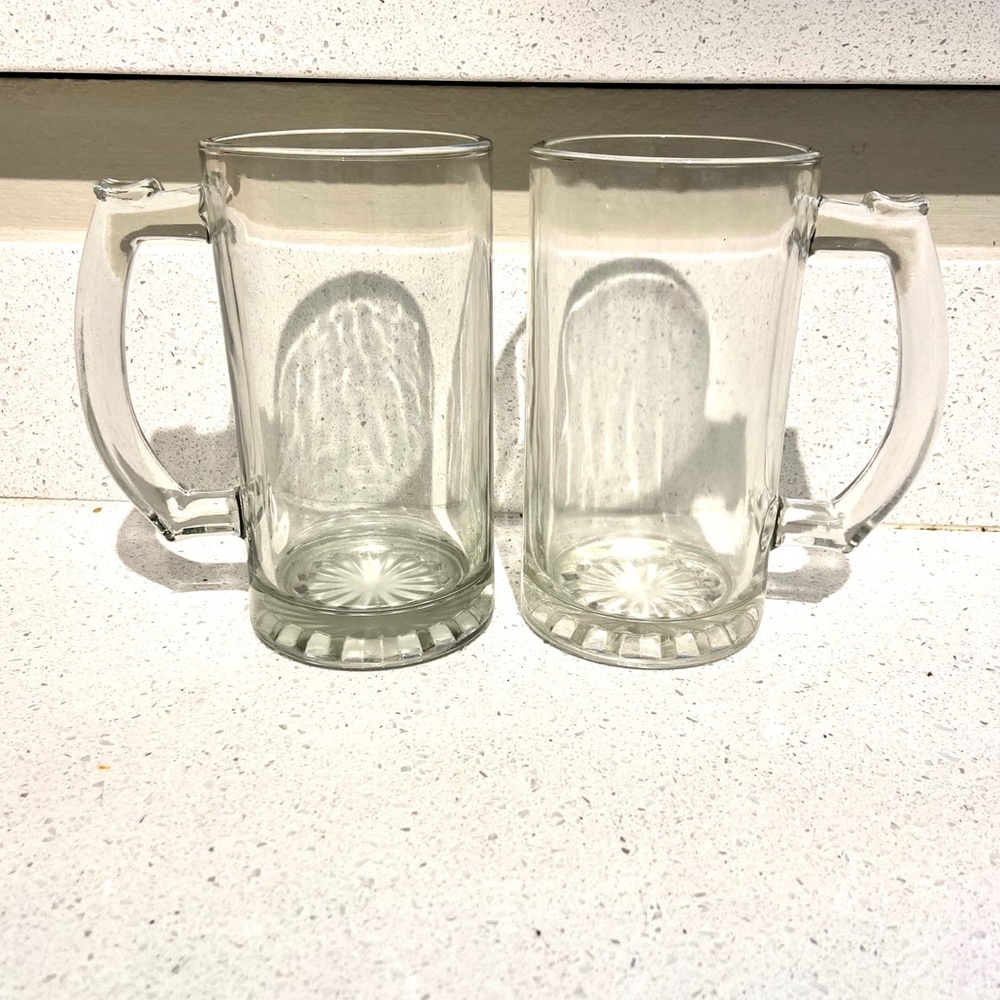 NEW! • Large Beer Mug Glasses • Set of 2